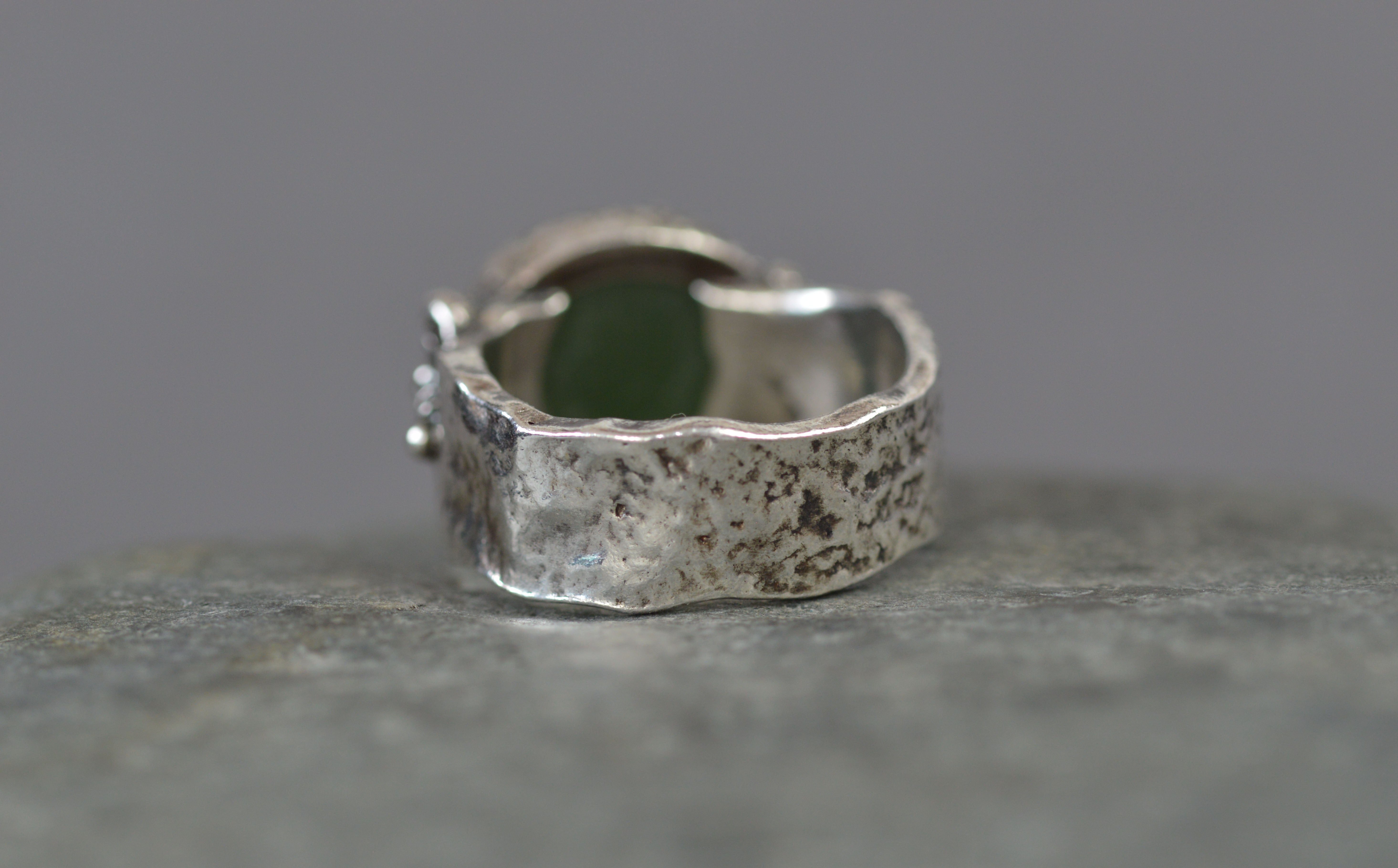 unique texture on a silver ring