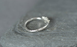silver band with sand texture