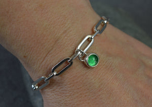 memorial bracelet a silver chain with glass cabochon