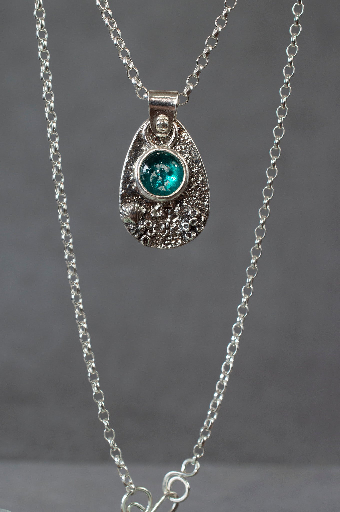 ashes in glass silver necklace