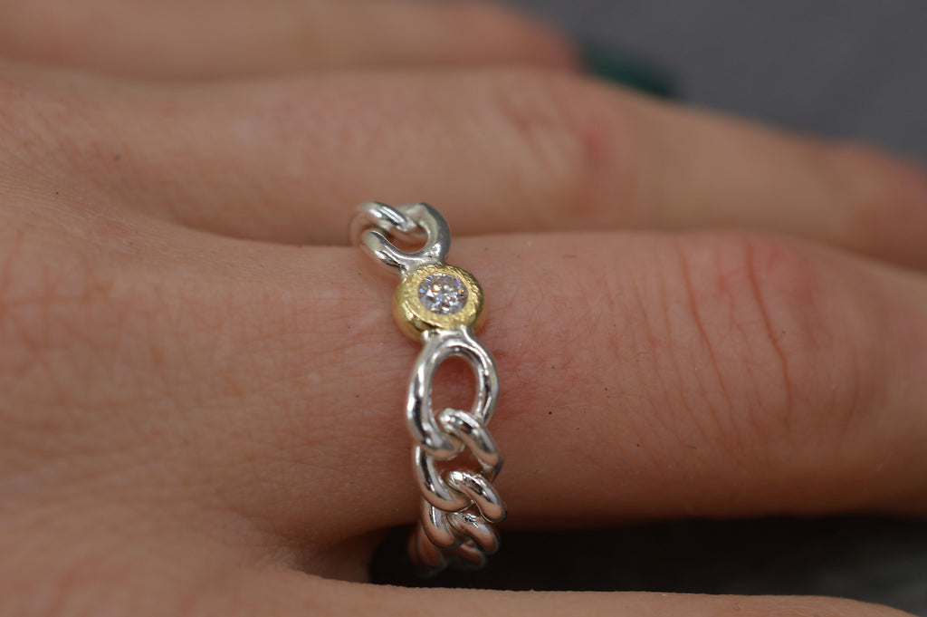Mixed metal chain ring