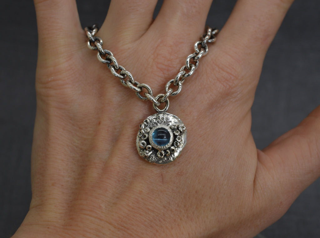 Blue topaz barnacle necklace