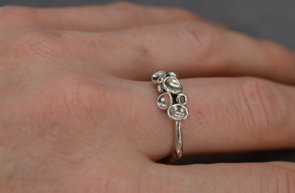 Sterling silver fairy cup ring