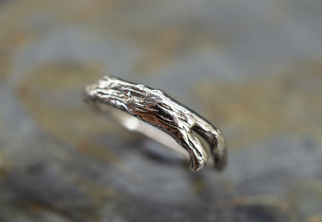 Sterling silver twig ring