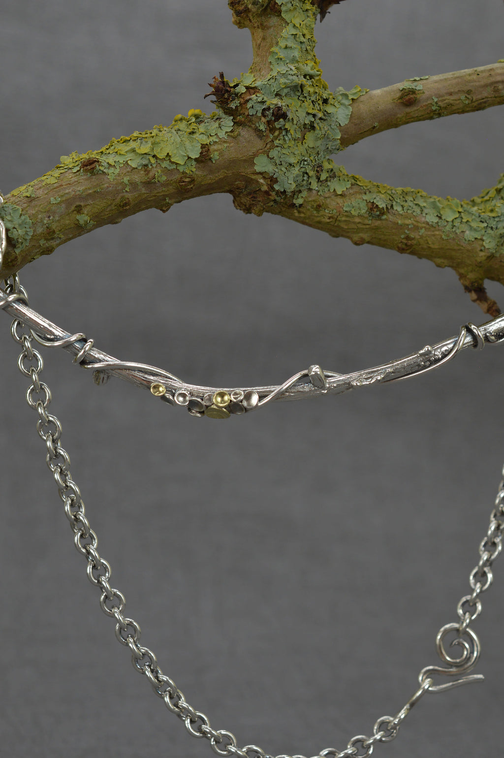 Sterling silver twig necklace