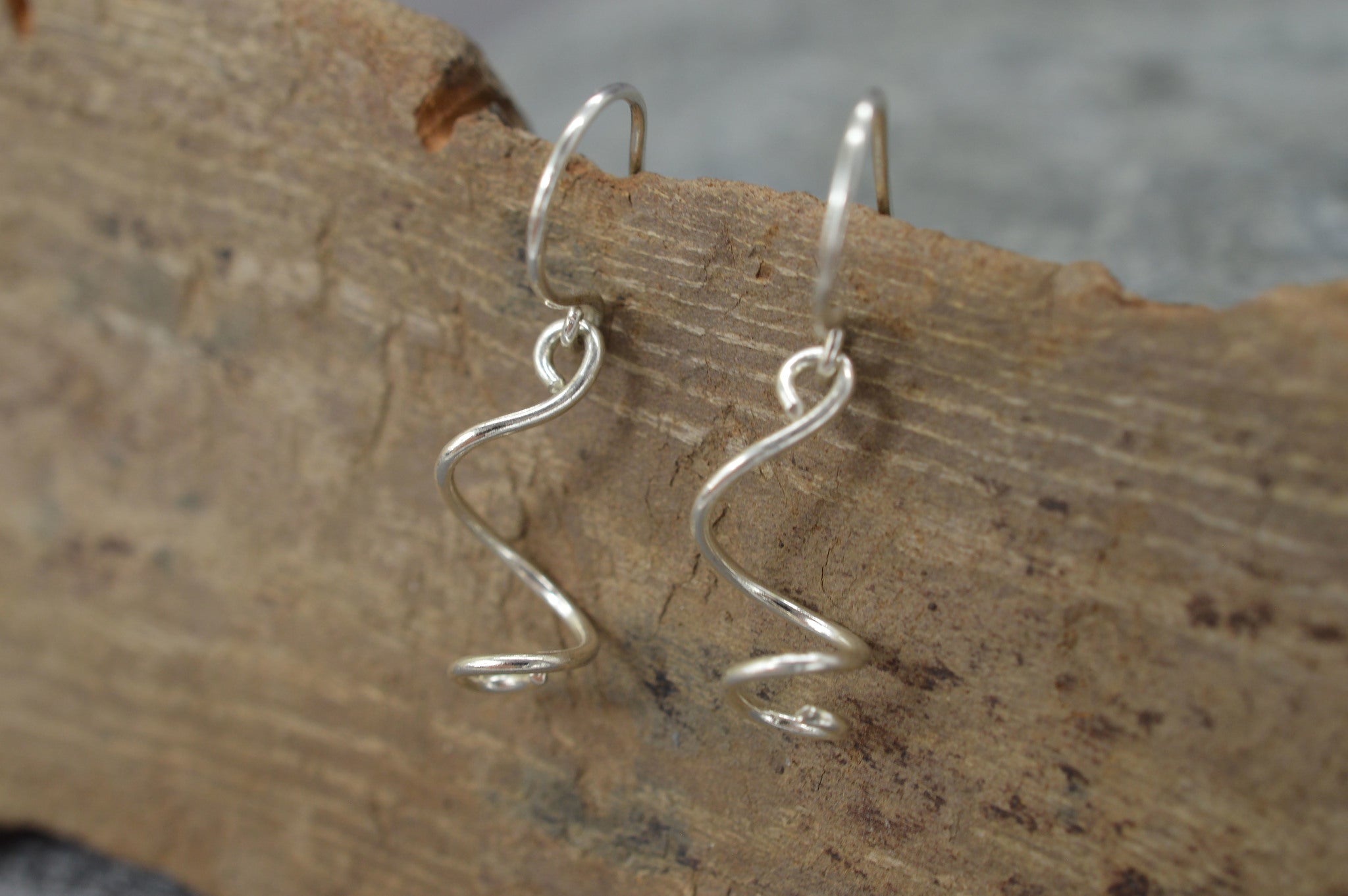 Silver vine earrings