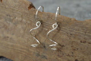 Silver vine earrings