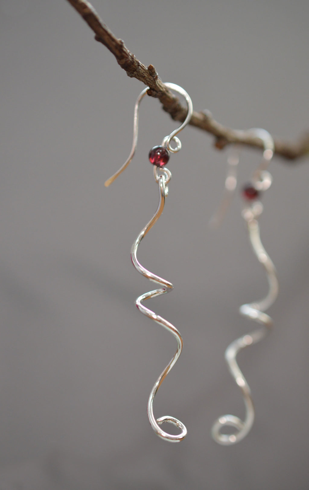 Long vine drop earrings