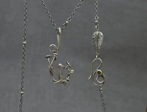 Sterling silver mushroom necklace