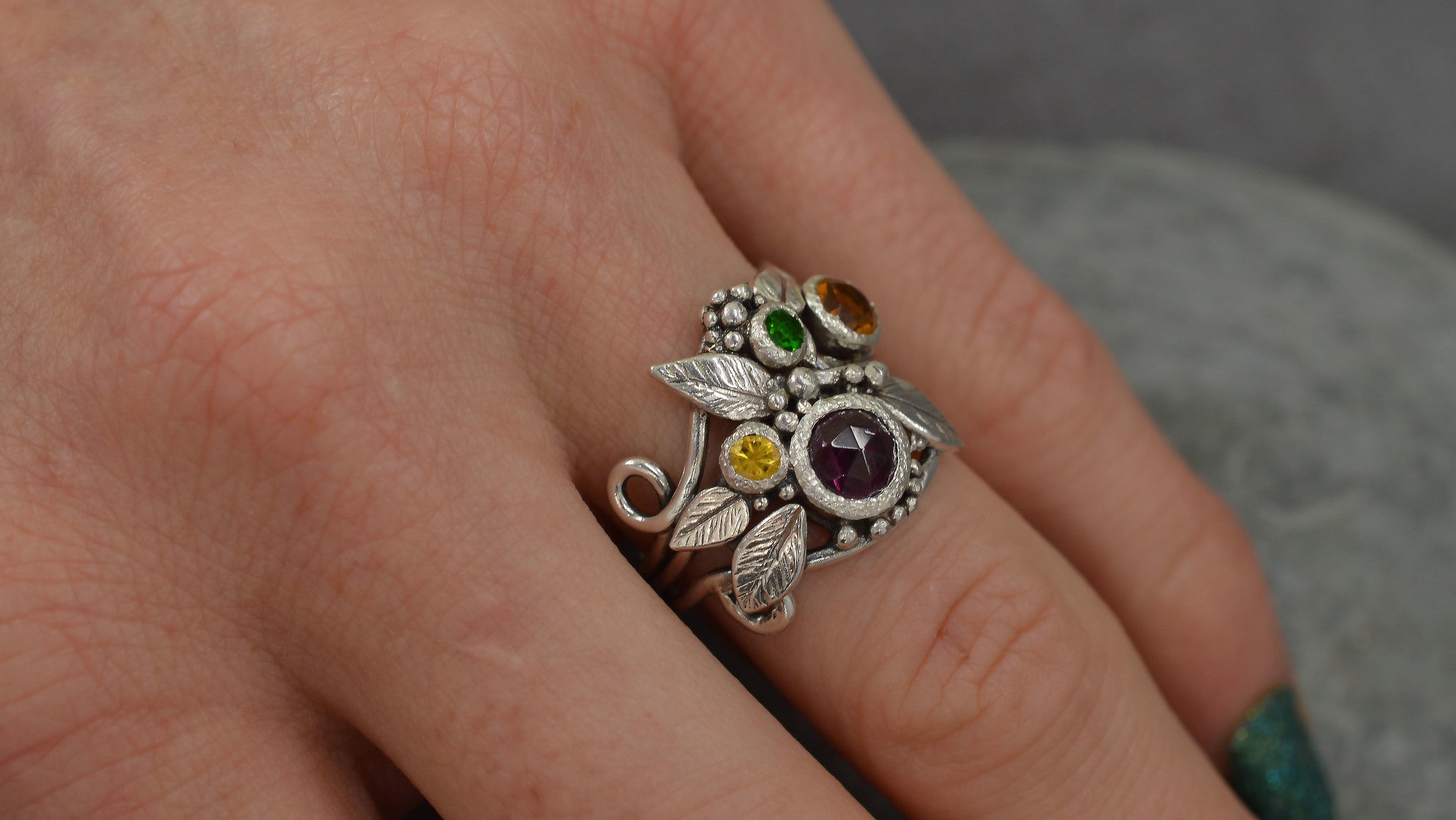 Sterling silver woodland magic ring