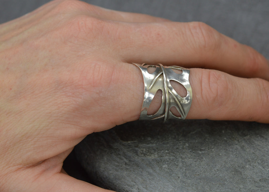 Monstera leaf ring - Sterling silver