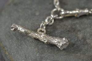 silver twig t bar necklace