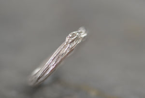 silver twig ring