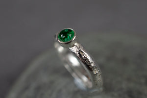 Sterling silver ashes into glass rring