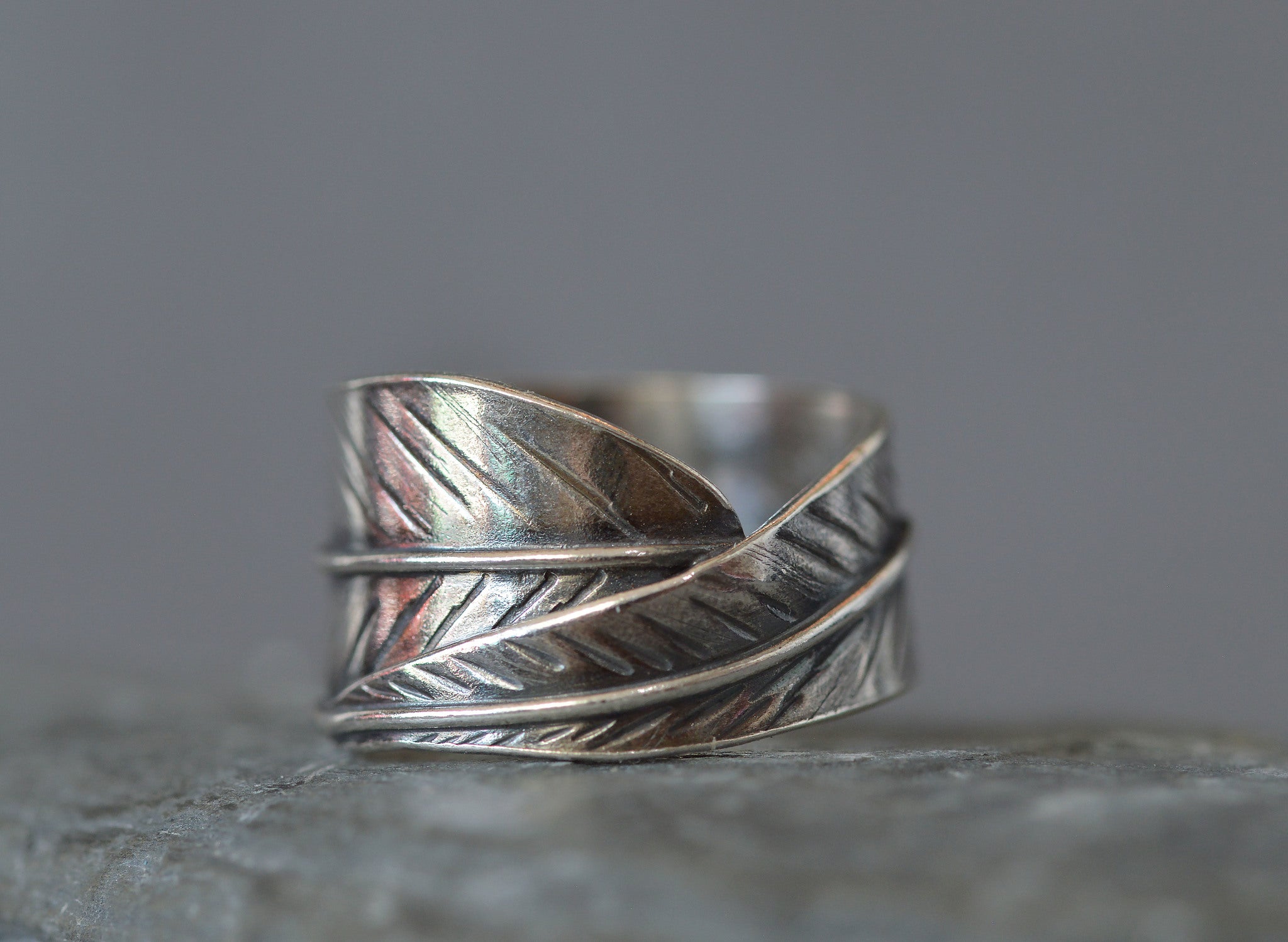 silver leaf ring - Willow leaf