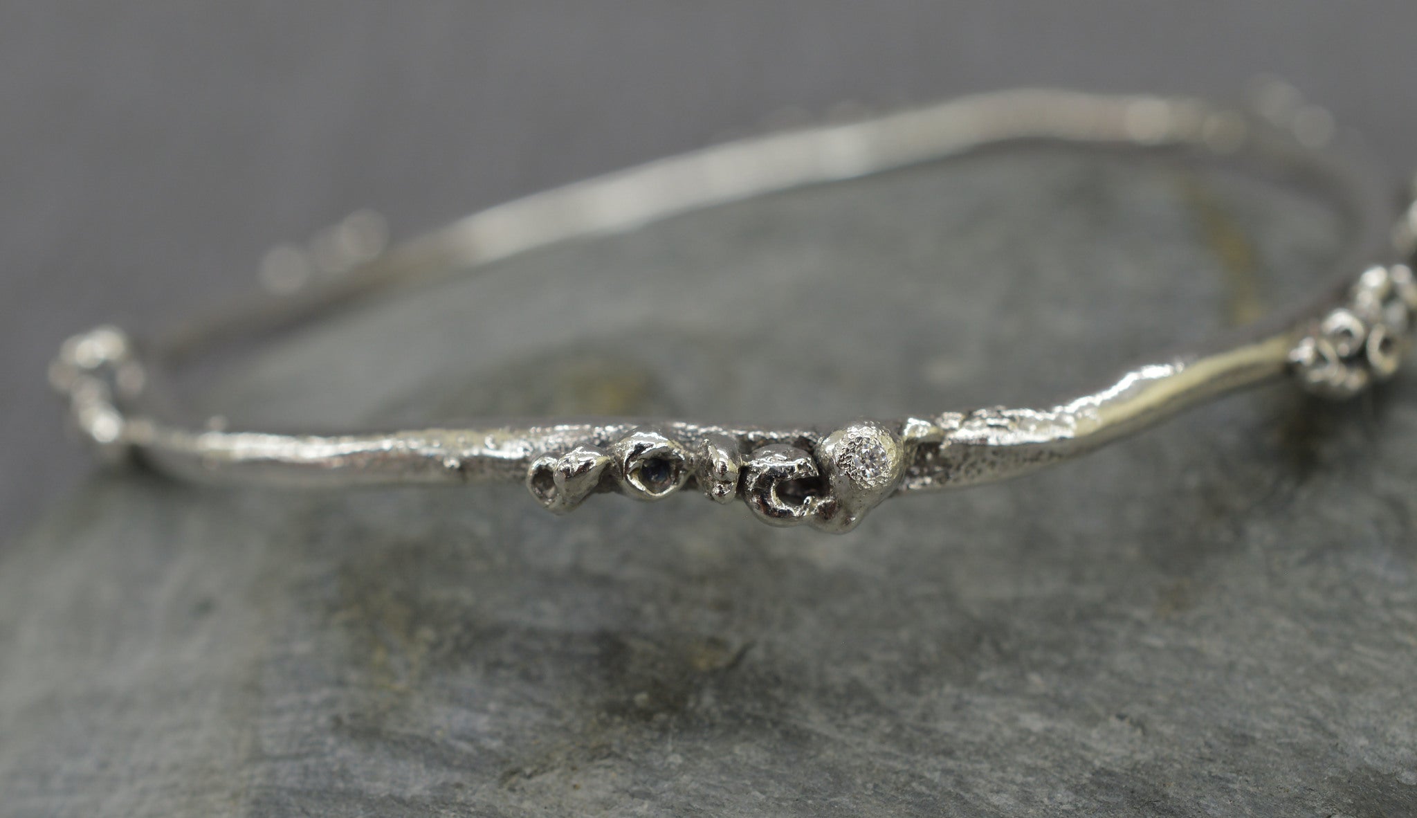 Pirate treasure silver bangle