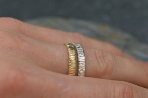 9ct gold Bark textured ring