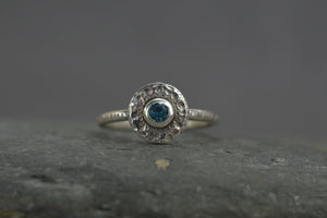 London blue topaz texture ring