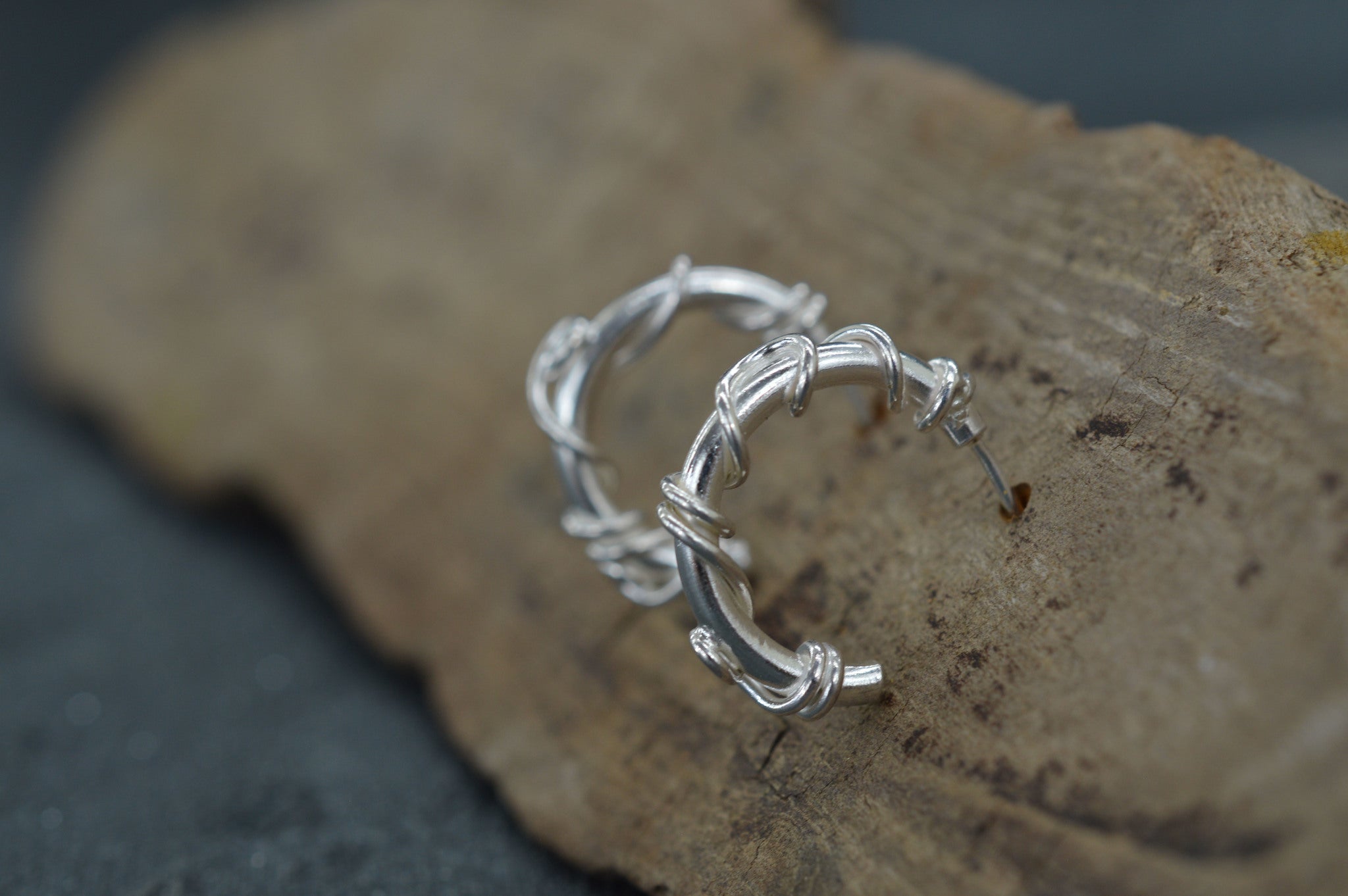 Sterling silver hoop earrings