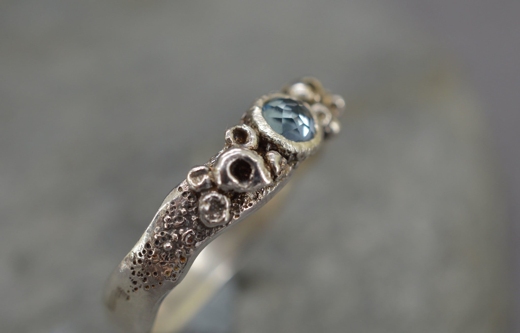 Aquamarine barnacle ring