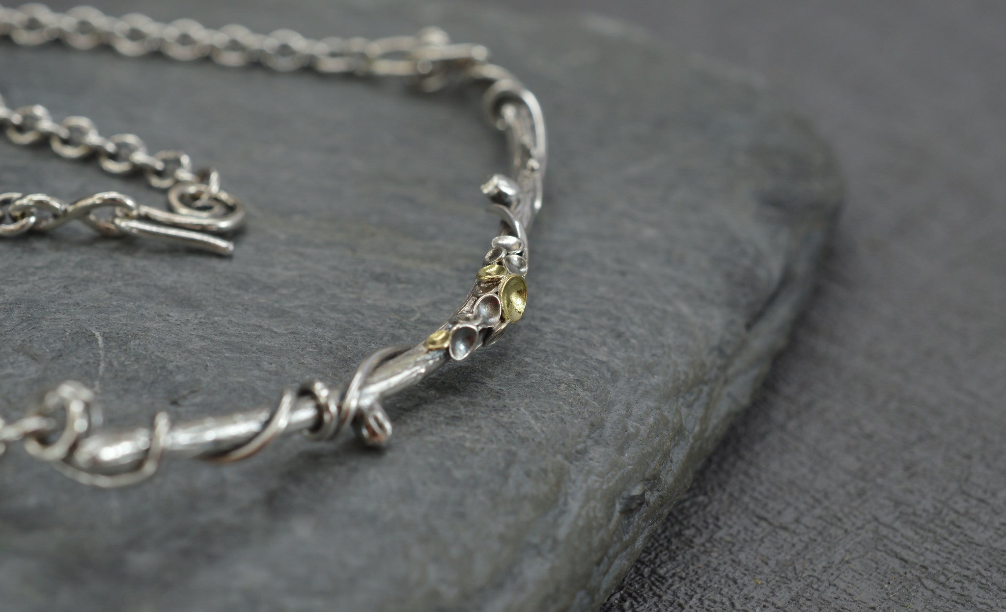 Sterling silver twig necklace