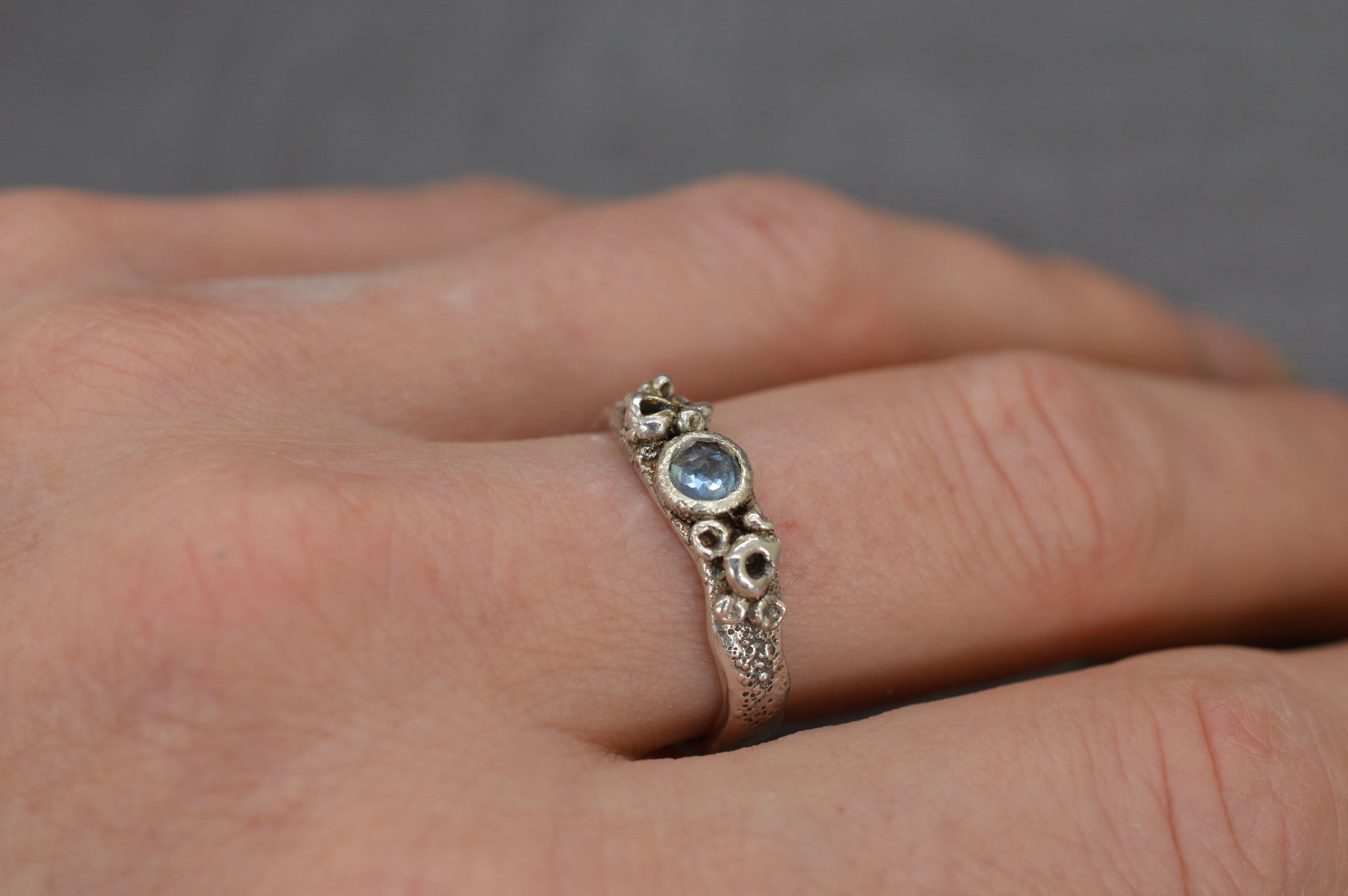 Aquamarine barnacle ring