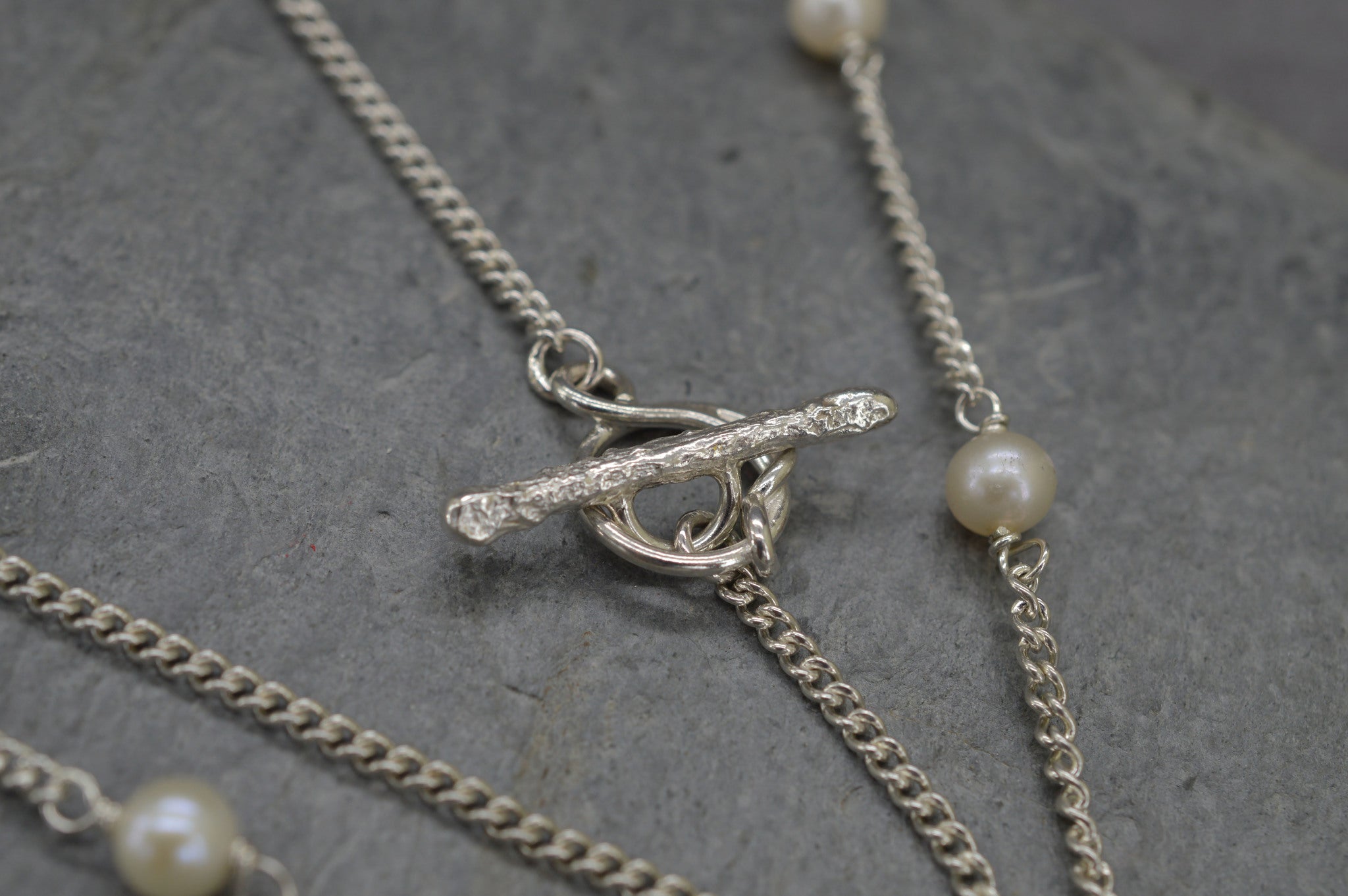 Mermaids shell, pearl necklace - Sterling silver