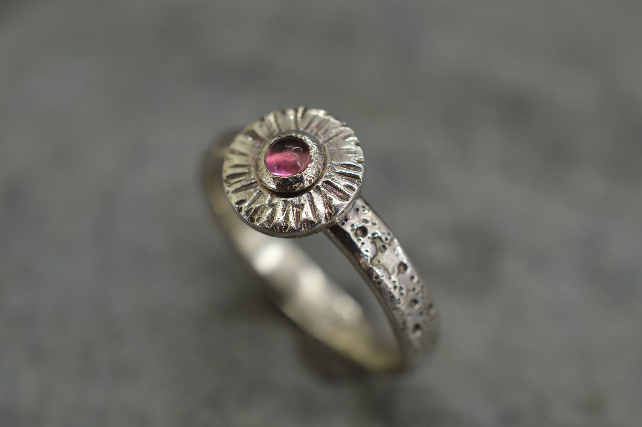 Garnet moon ring