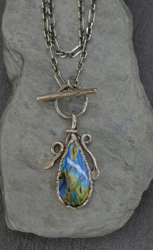 Labradorite Raven Moon Necklace | Martha Rotten