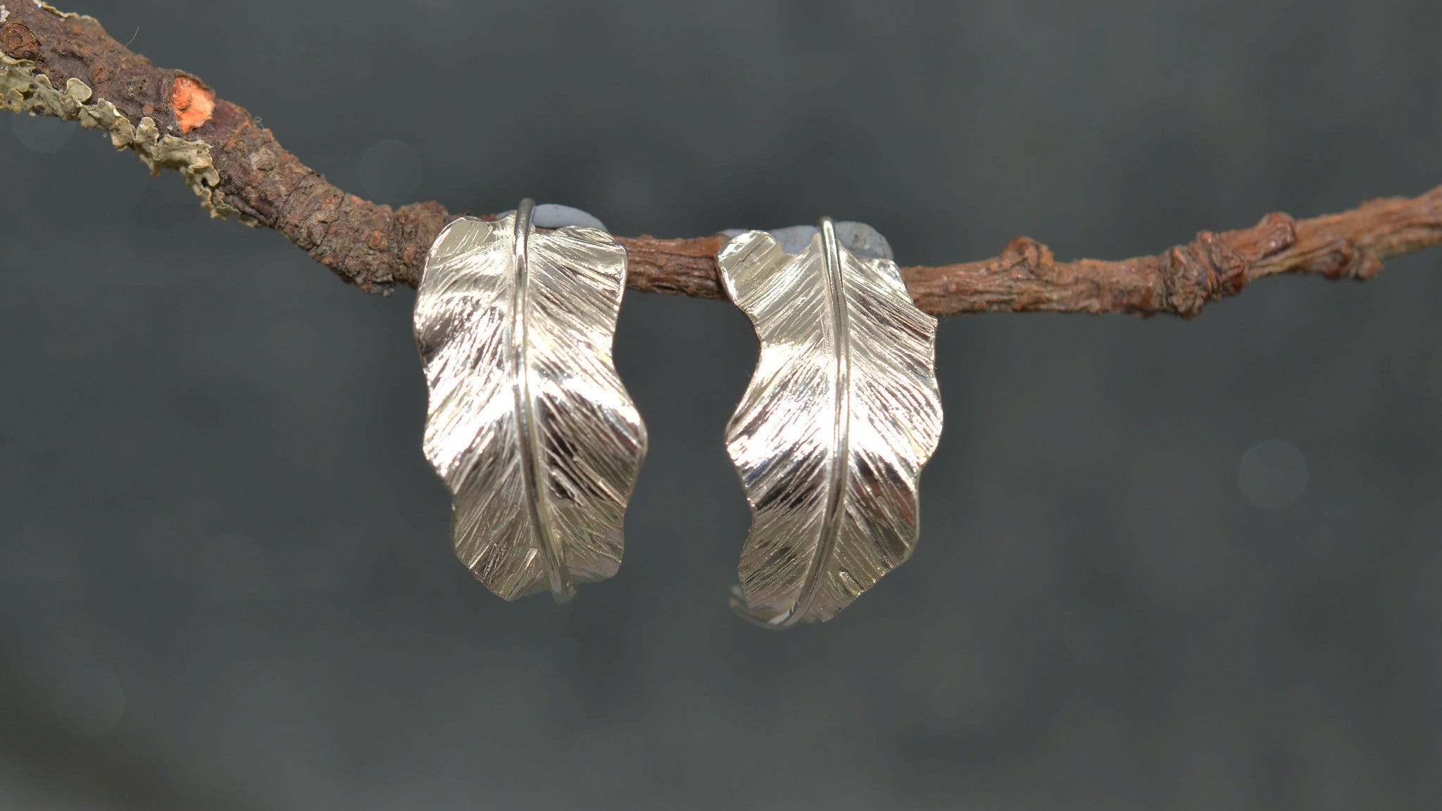 Leaf silver earrings