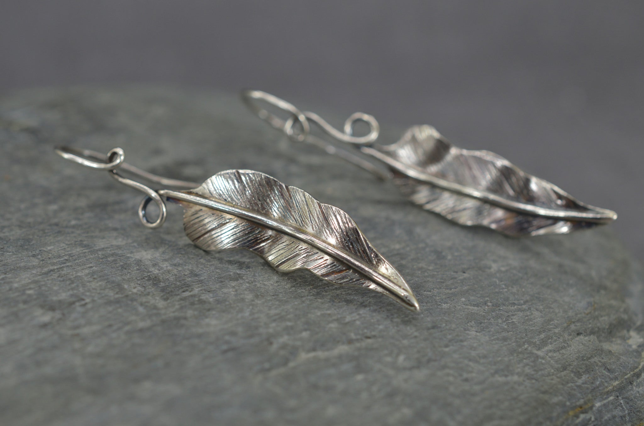 Sterling silver leaf earrings
