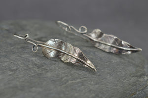 Sterling silver leaf earrings