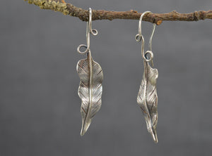 Sterling silver leaf earrings