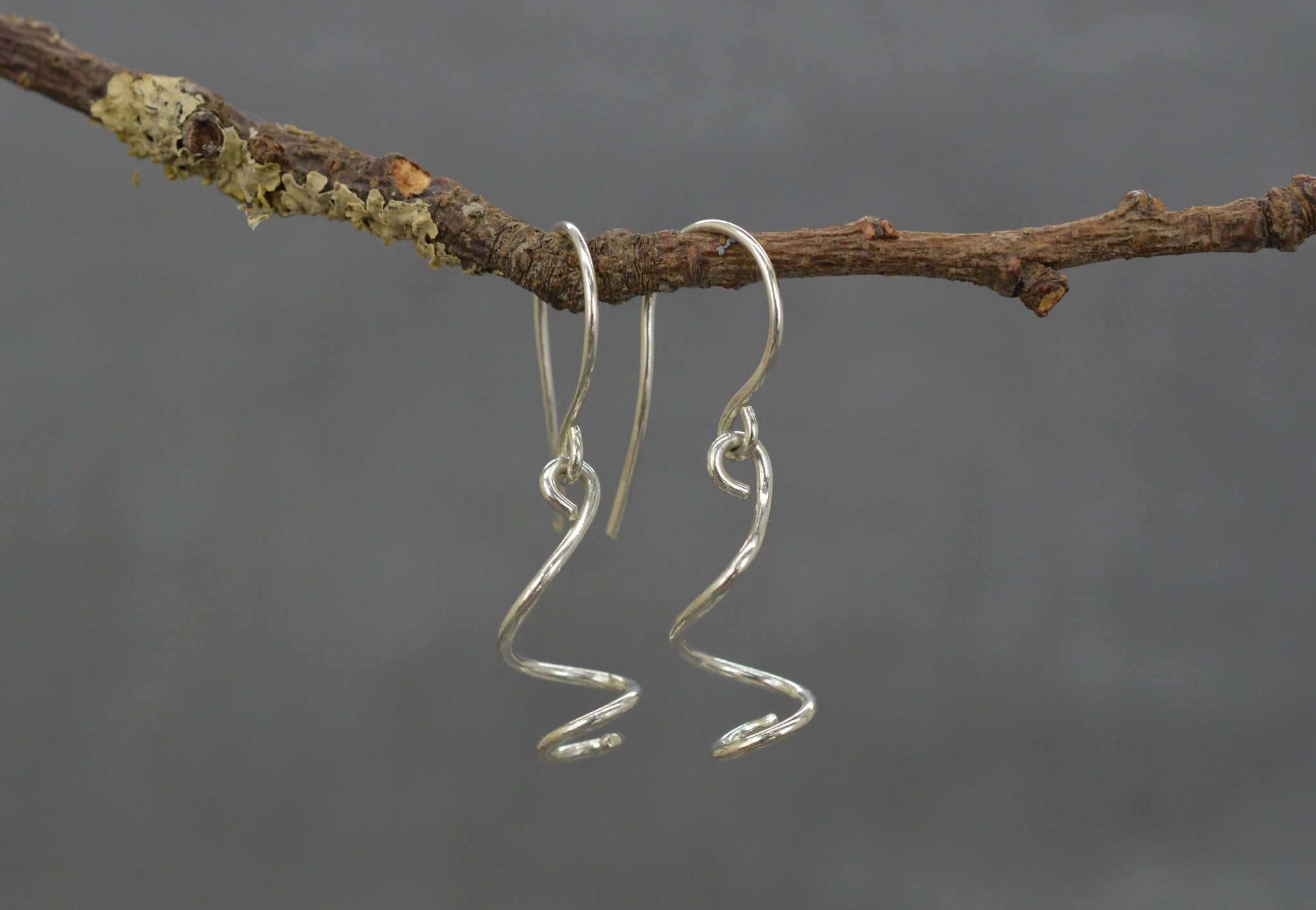 Silver vine earrings