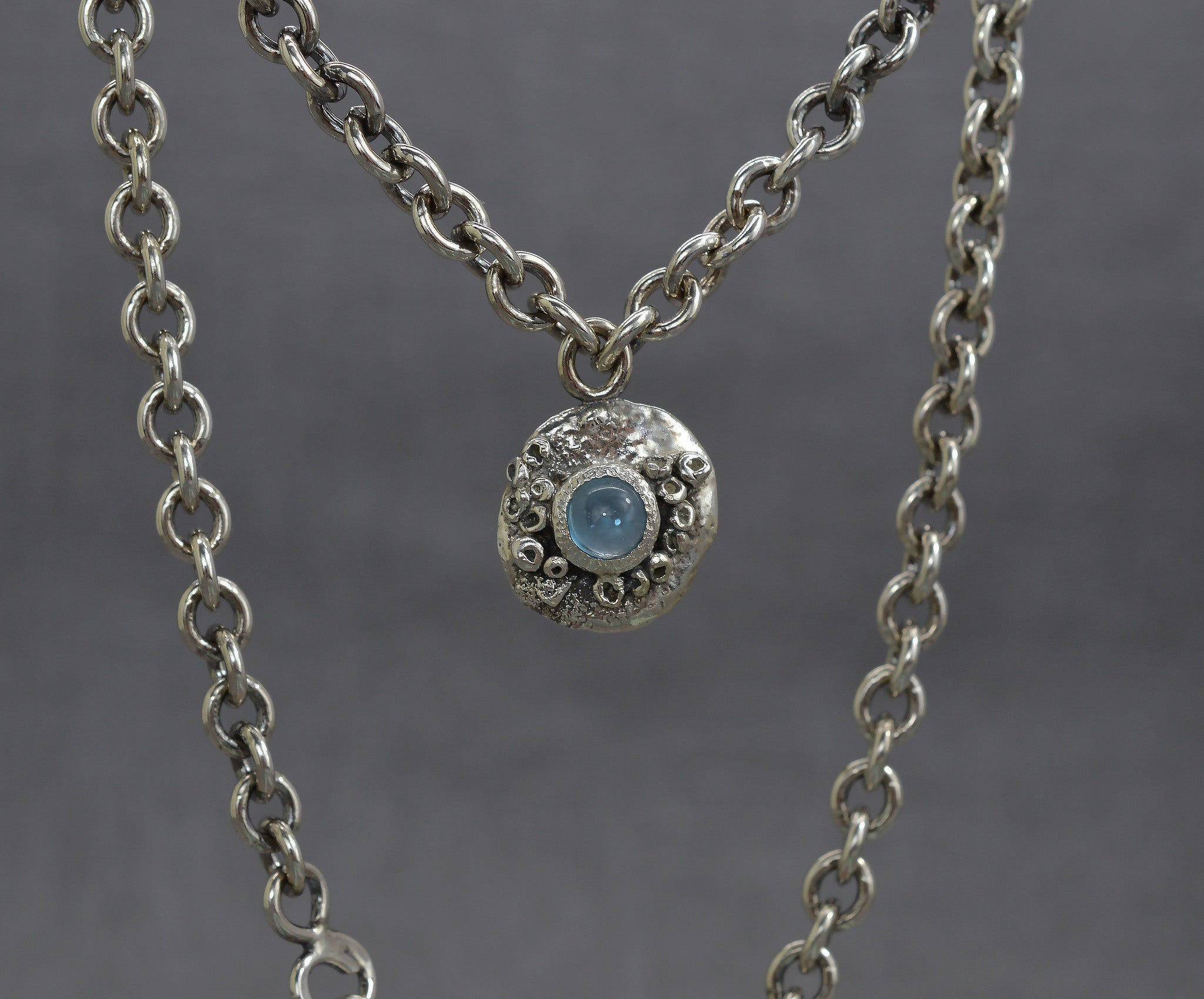 Blue topaz barnacle necklace