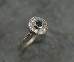 London blue topaz texture ring