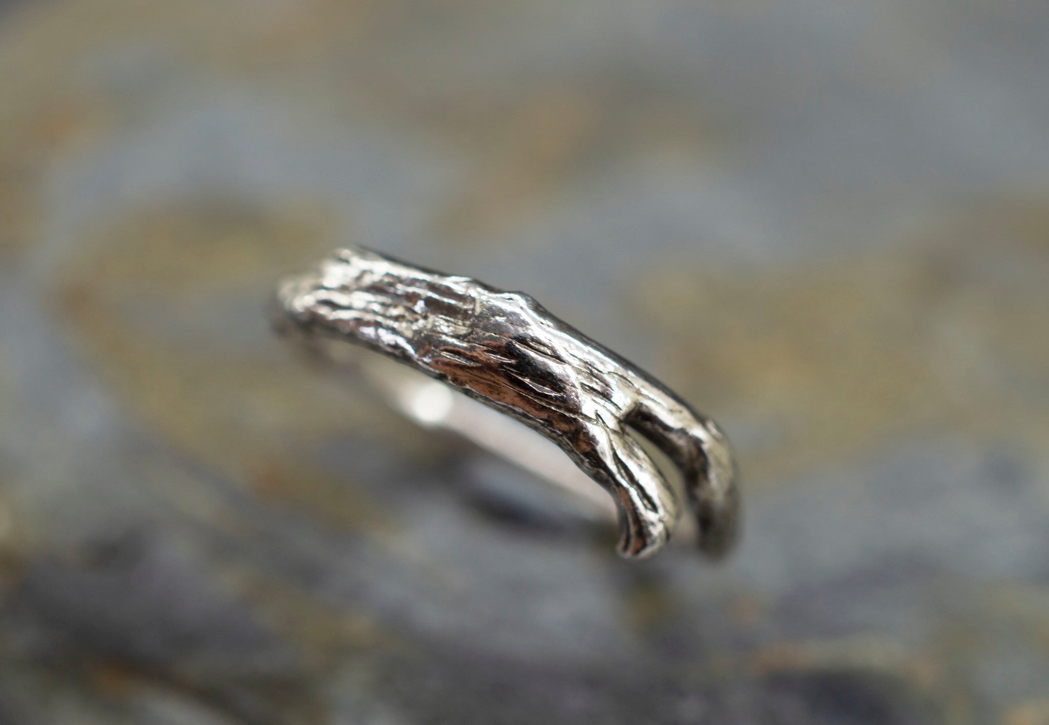 Sterling silver twig ring