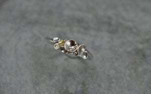 Sterling silver lichen cup ring