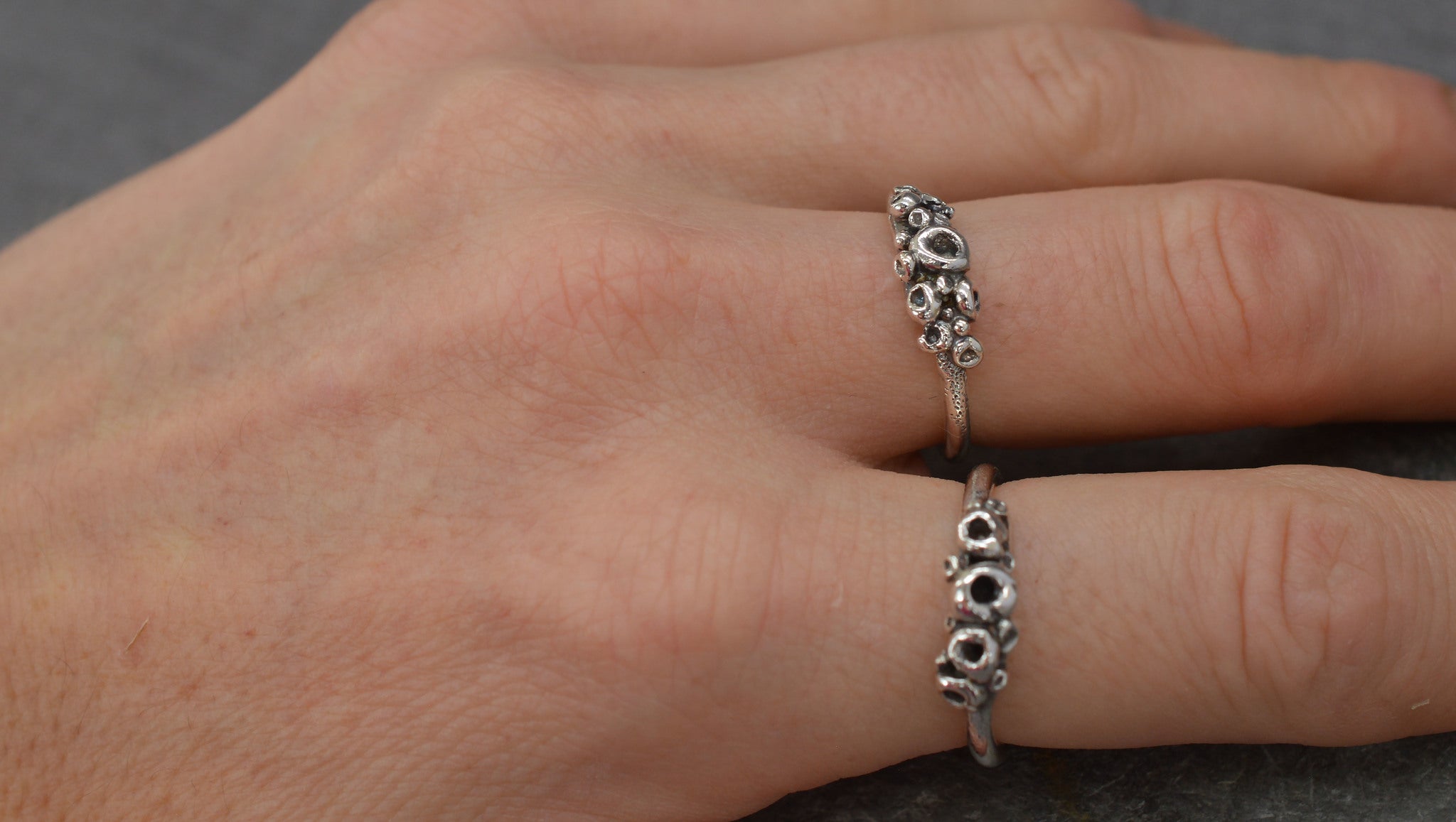 Sterling silver barnacle ring