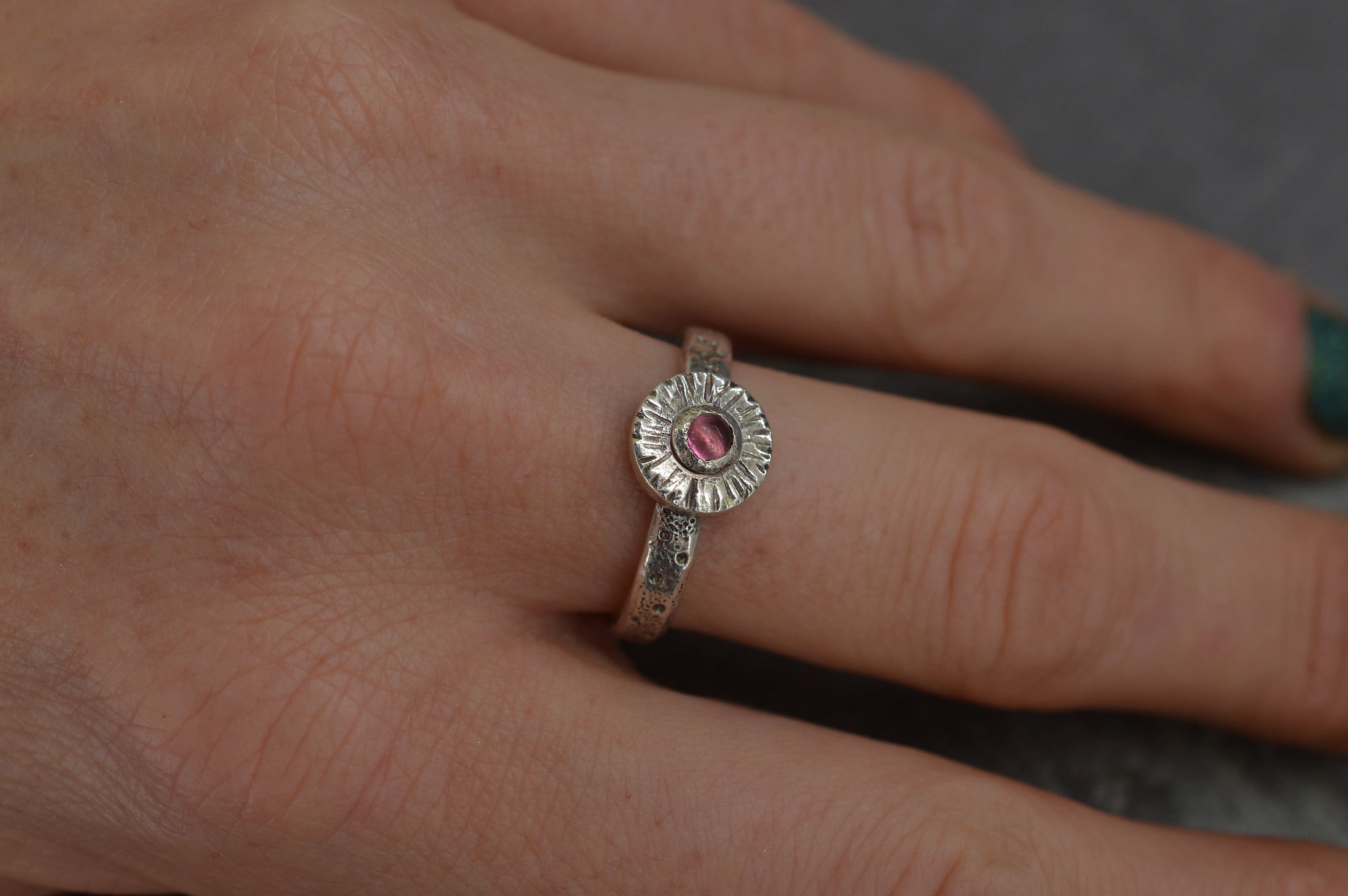 Garnet moon ring