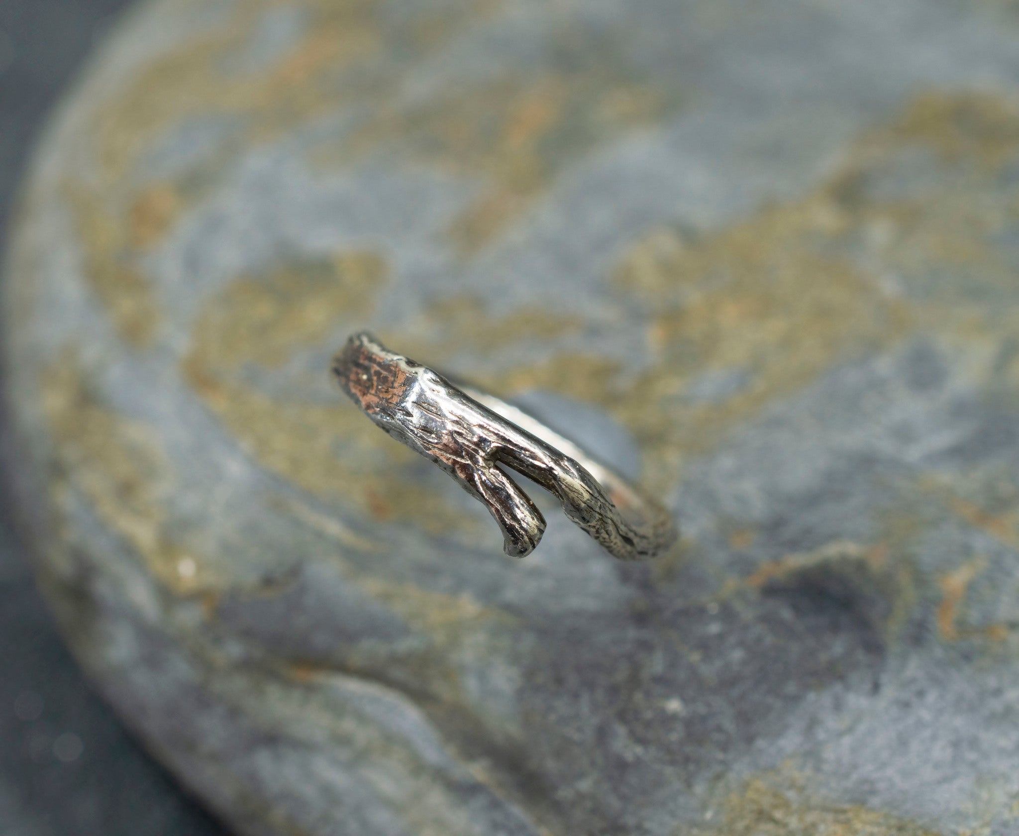 Sterling silver twig ring