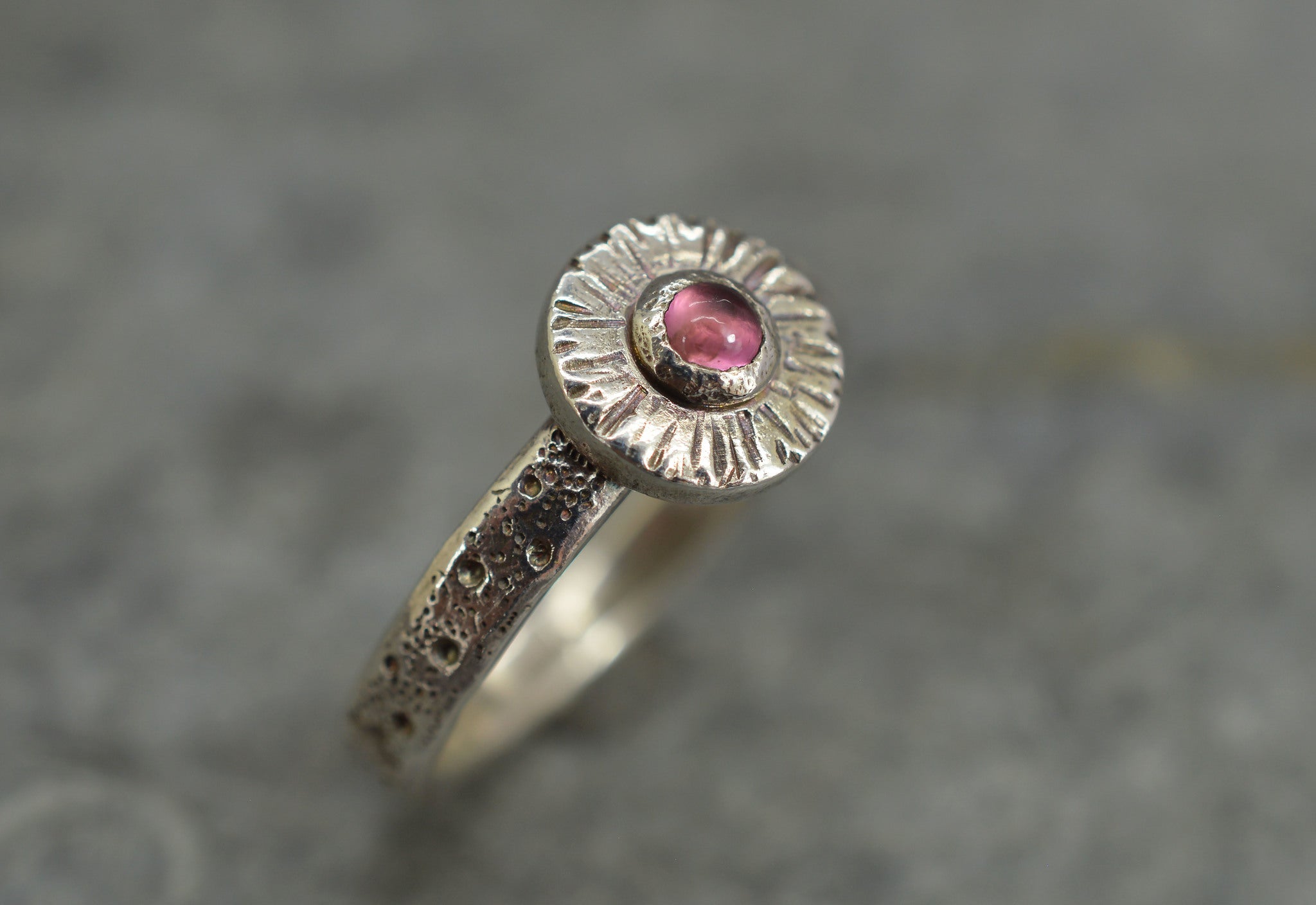 Garnet moon ring