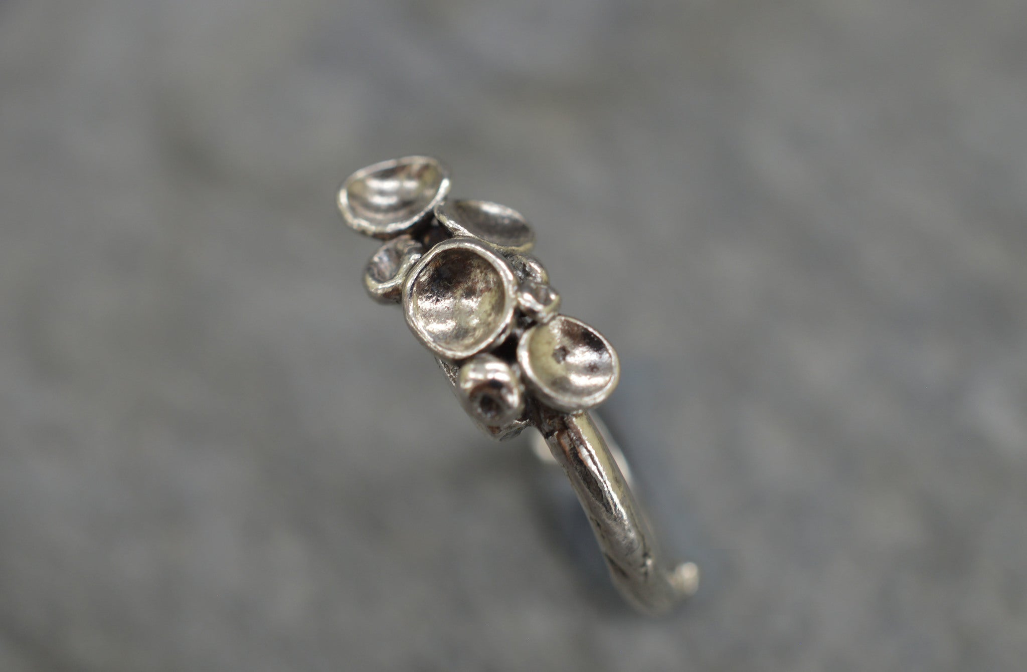 Sterling silver fairy cup ring