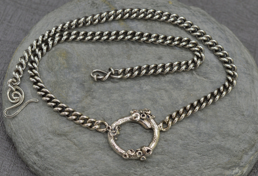Sterling silver barnacle necklace