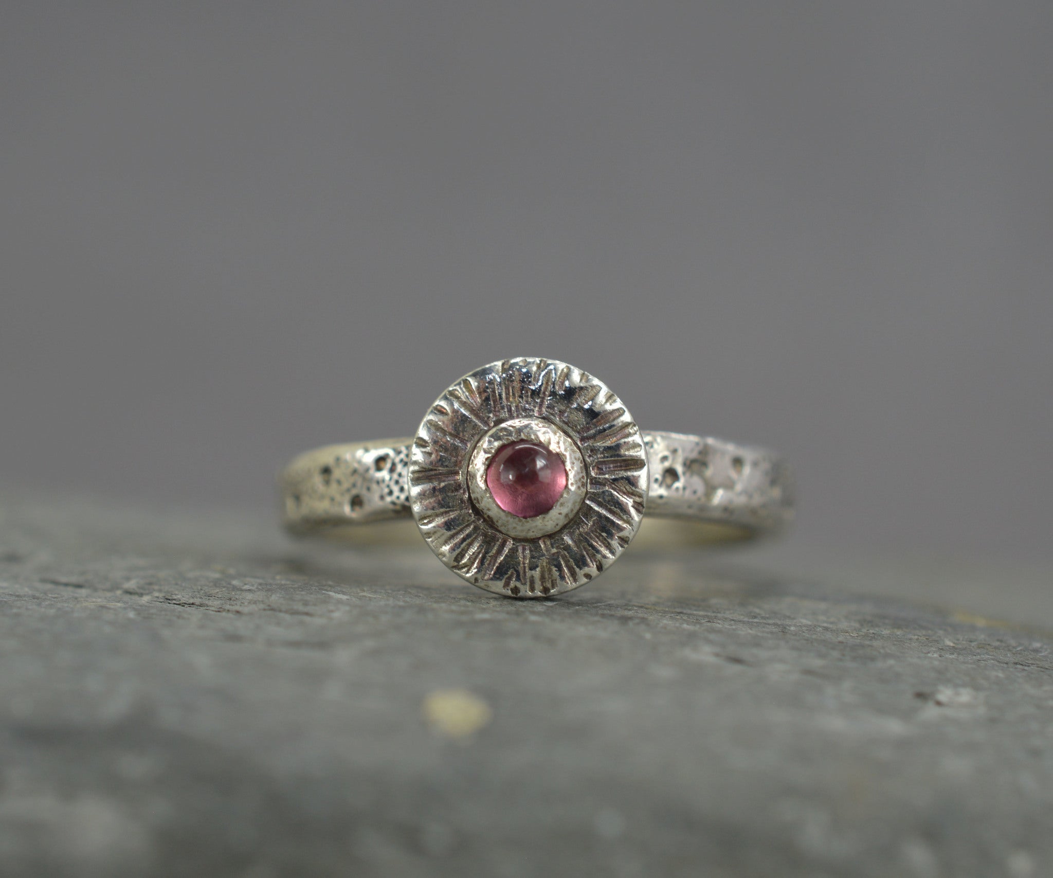 Garnet moon ring