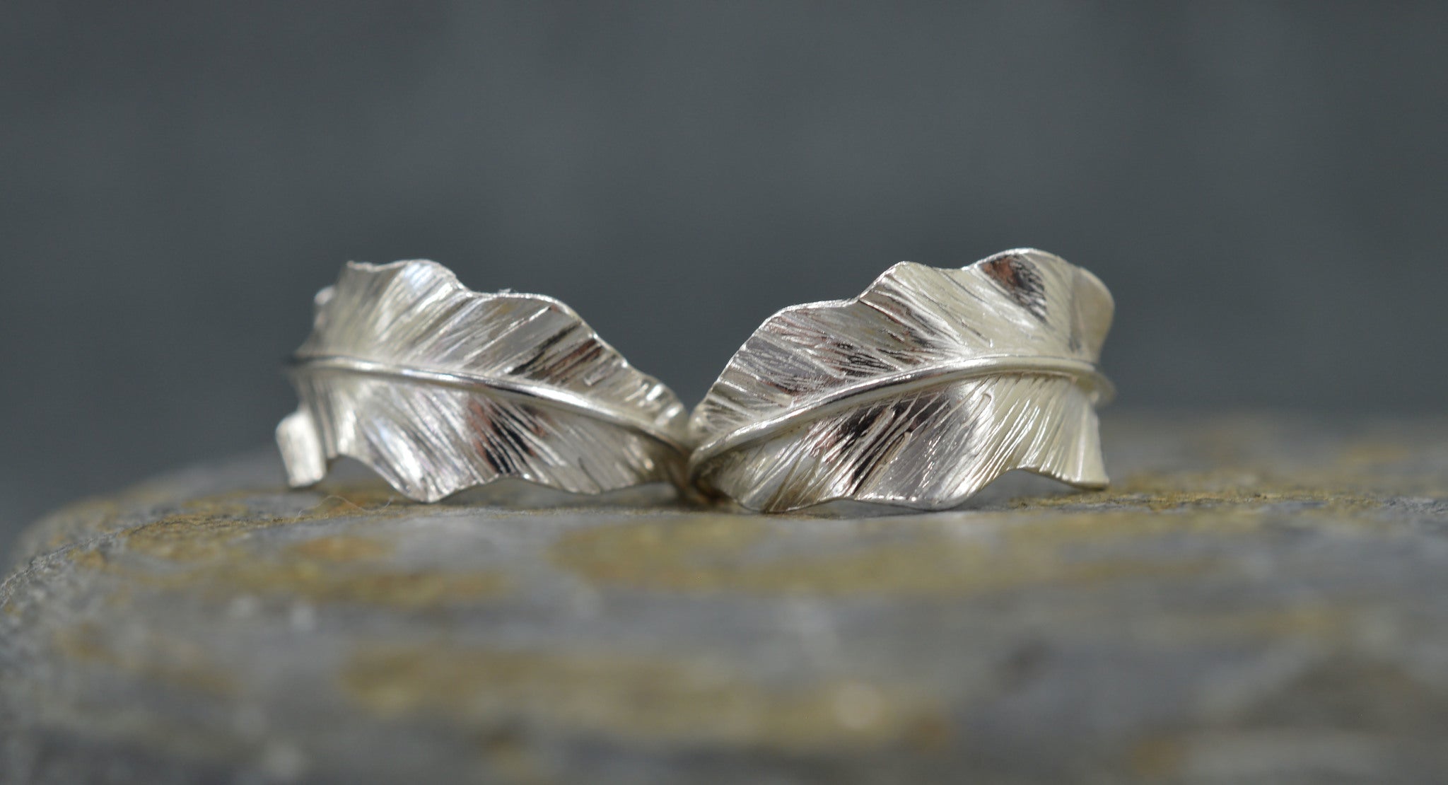 Leaf silver earrings