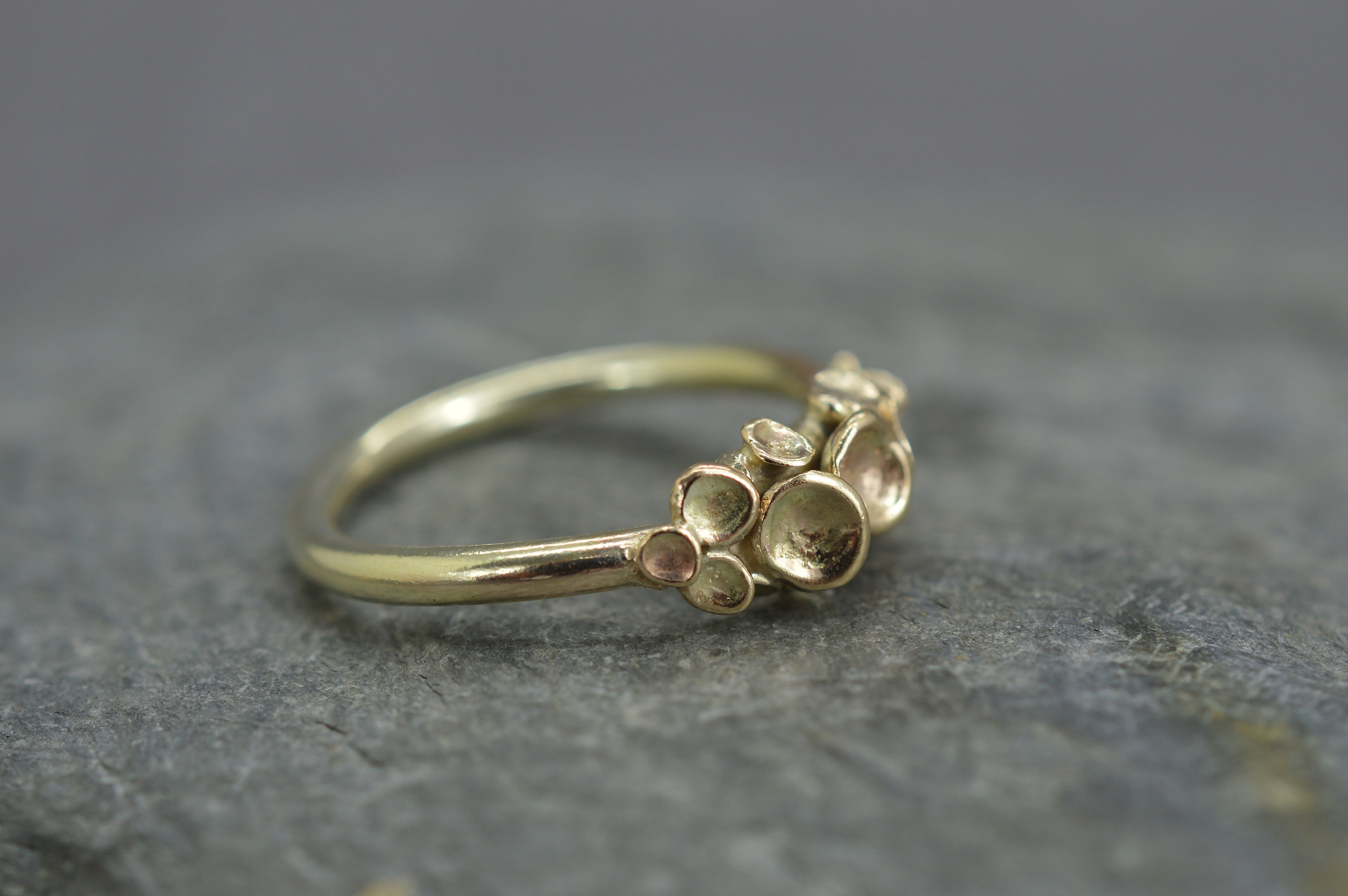 9ct Gold lichen cup ring