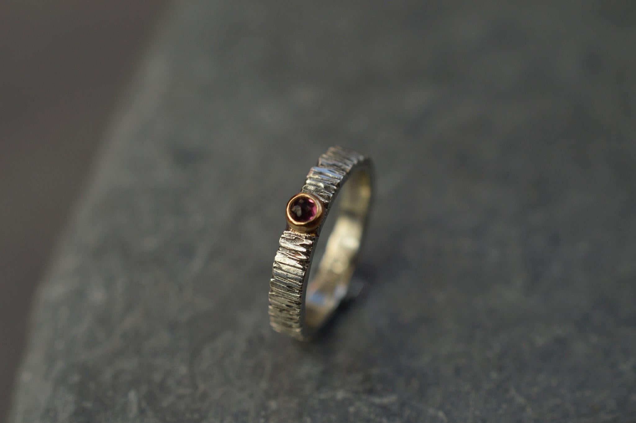 Silver and gold ring