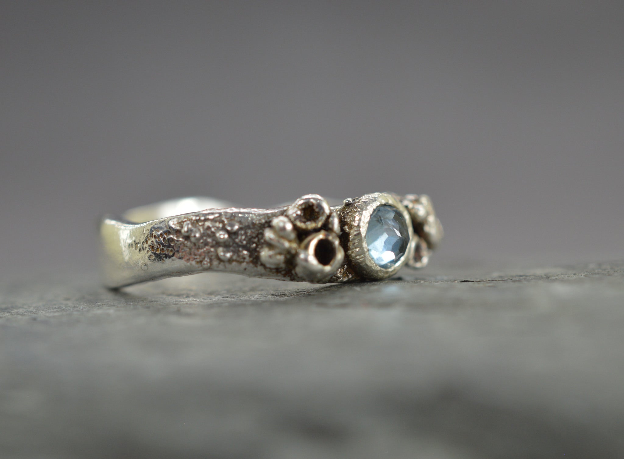 Aquamarine barnacle ring