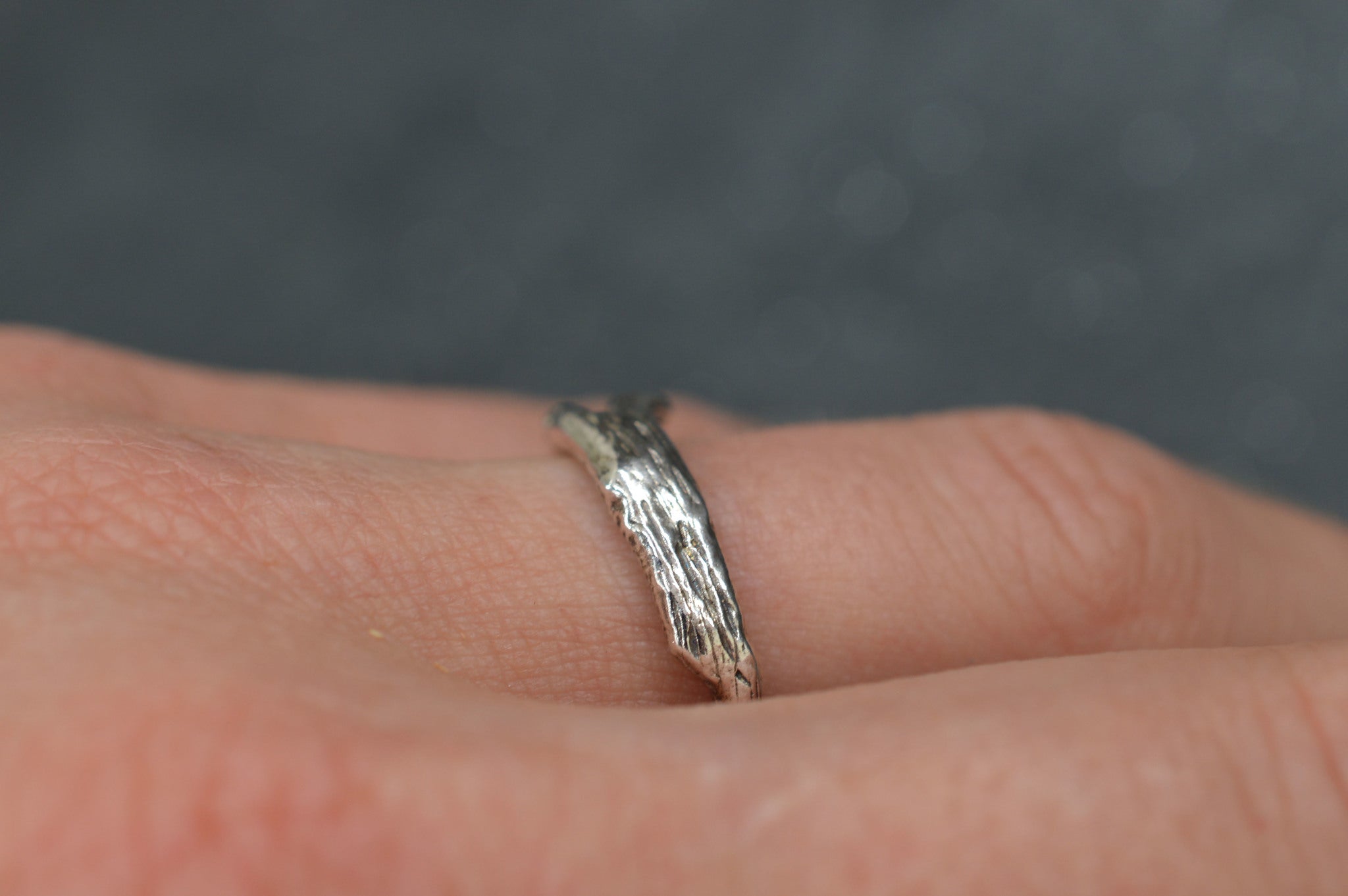 Sterling silver twig ring